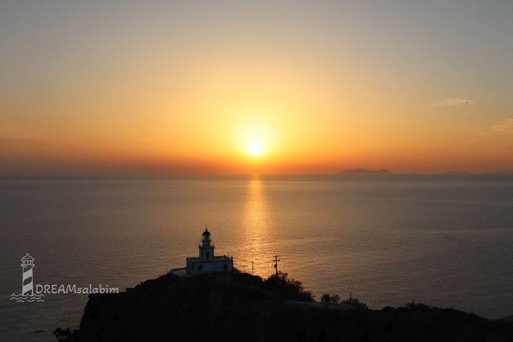 Leuchtturm Akrotiri 2 Santorini Griechenland